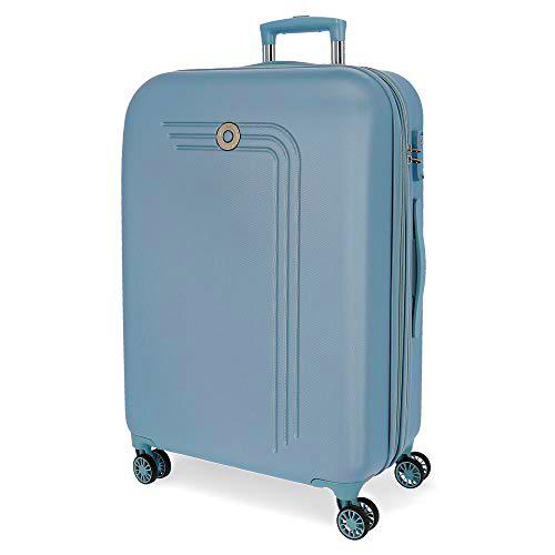 Movom Riga Maleta Grande Azul 56x80x29 cms Rígida ABS Cierre TSA 108L 4,8Kgs 4 Ruedas Dobles Extensible