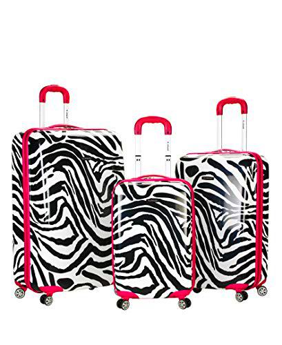 Rockland Safari Hardside Spinner Rueda Equipaje, Rosado Zebra