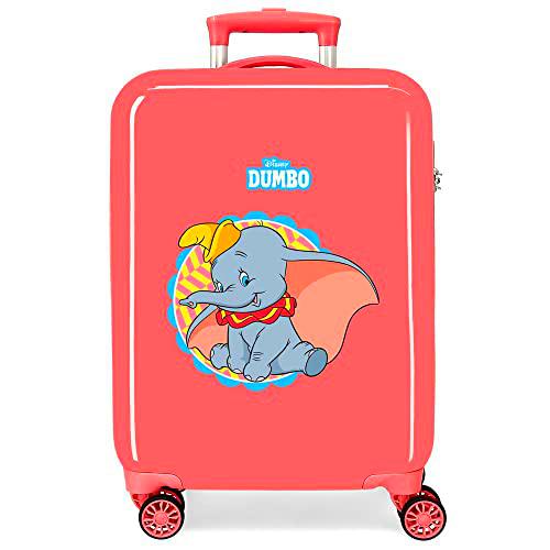 Disney Dumbo Maleta de Cabina Coral 38x55x20 cms Rígida ABS Cierre de combinación Lateral 78L 2 kgs 4 Ruedas Dobles Equipaje de Mano