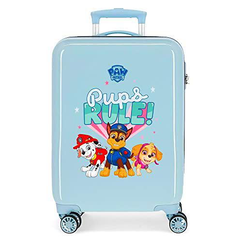 La Patrulla Canina Paw Patrol Playful Maleta de Cabina Azul 38x55x20 cms Rígida ABS Cierre de combinación Lateral 34L 2,66 kgs 4 Ruedas Dobles Equipaje de Mano, pups