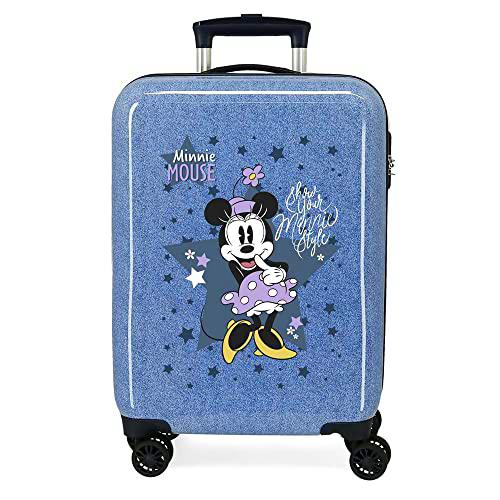 Disney Minnie Style Maleta de Cabina Azul 38x55x20 cms Rígida ABS Cierre de combinación Lateral 34L 2 kgs 4 Ruedas Dobles Equipaje de Mano