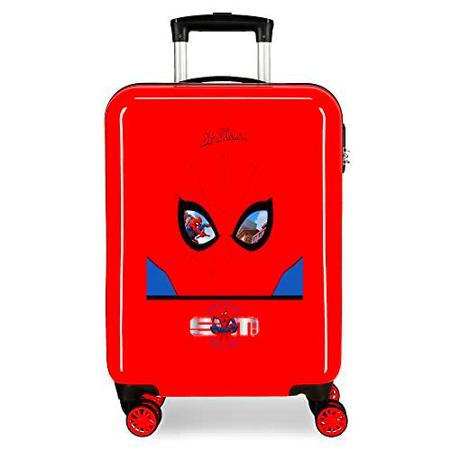 Marvel Spiderman Protector Maleta de Cabina Rojo 38x55x20 cms Rígida ABS Cierre de combinación Lateral 34L 2 kgs 4 Ruedas Dobles Equipaje de Mano