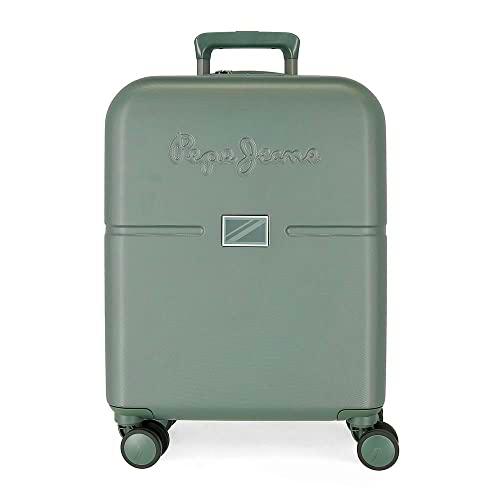 Pepe Jeans Accent Maleta de Cabina Verde 40x55x20 cms Rígida ABS Cierre TSA Integrado 37L 3,22 kgs 4 Ruedas Dobles Equipaje de Mano