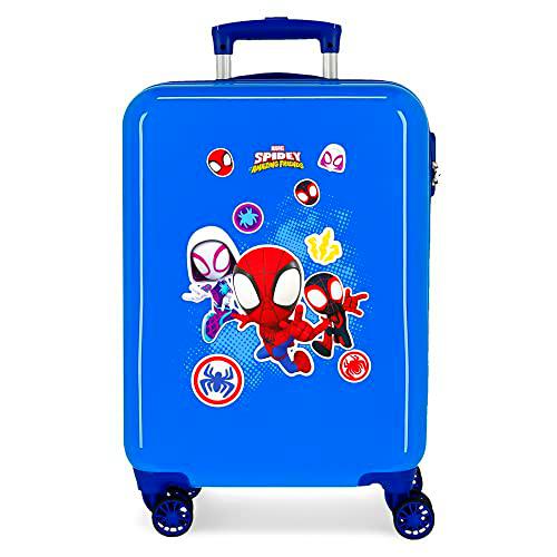 Marvel Spiderman Go webs go Maleta de cabina Azul 38x55x20 cms Rígida ABS Cierre de combinación lateral 34L 2 kgs 4 Ruedas dobles Equipaje de Mano