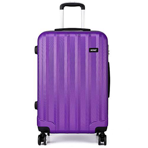 Kono Morado Maleta PC Equipaje de Mano Cabina 20'' Rígida Ligera con 4 Ruedas 39L