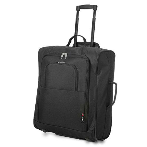 Aerolite 56x45x25cm easyJet Jet2 y British Airways Maleta Máxima de la Cabina de Equipaje de Mano con 2 Ruedas 56x45x25, 60L, Negro