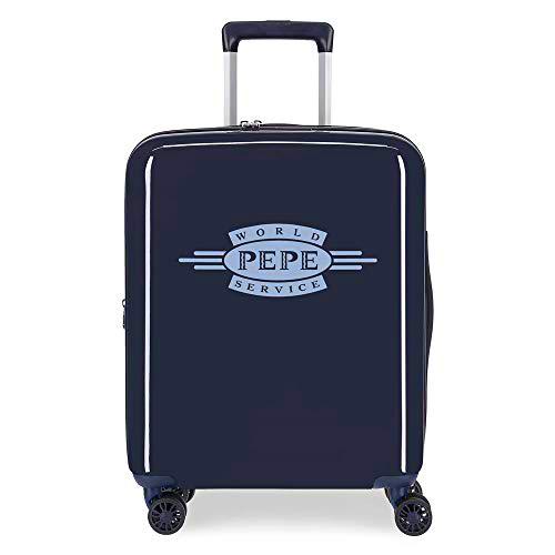 Pepe Jeans Luggage Maleta de cabina Azul 40x55x20 cms Rígida ABS Cierre TSA 38.4L 2,9Kgs 4 Ruedas dobles Equipaje de Mano