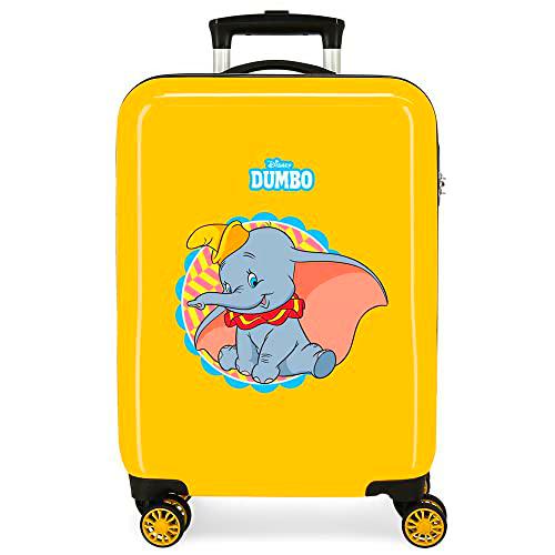 Disney Dumbo Maleta de Cabina Amarilla 38x55x20 cms Rígida ABS Cierre de combinación Lateral 34L 2 kgs 4 Ruedas Dobles Equipaje de Mano