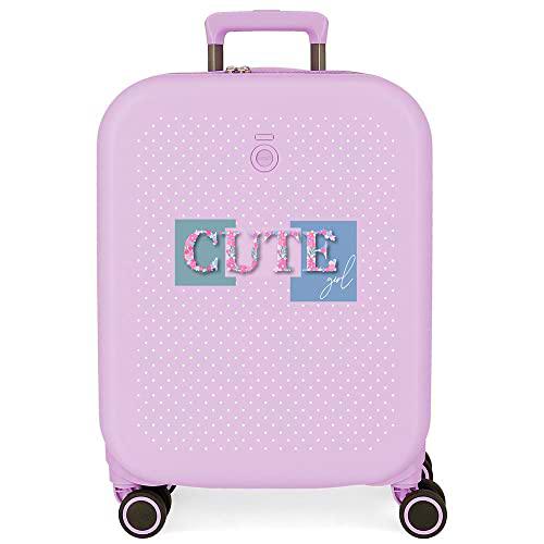 Enso Cute Girl Maleta de Cabina Morado 40x55x20 cms Rígida ABS Cierre TSA Integrado 37L 2,74 kgs 4 Ruedas Dobles Equipaje de Mano