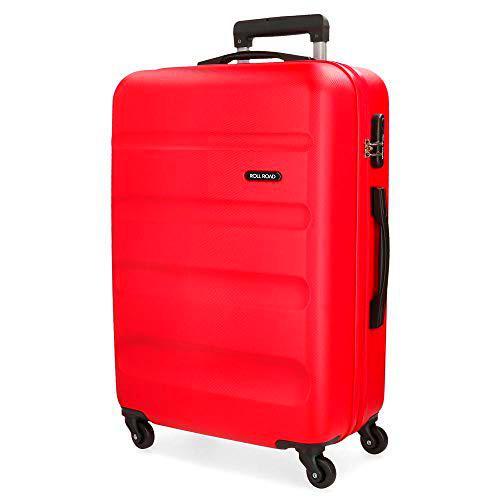 Roll Road Flex Maleta Grande Rojo 51x74x28 cms Rígida ABS Cierre combinación 91L 3,8Kgs 4 Ruedas