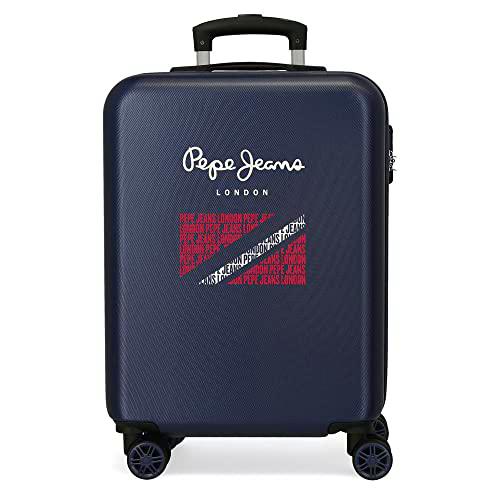 Pepe Jeans Clark Maleta de Cabina Azul 38x55x20 cms Rígida ABS Cierre de combinación Lateral 35L 2,74 kgs 4 Ruedas Equipaje Mano