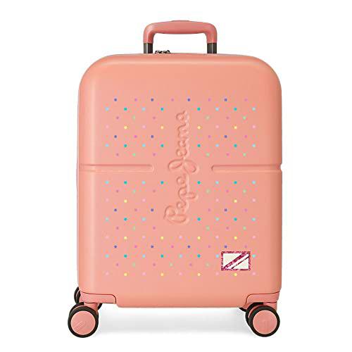 Pepe Jeans Carina Maleta de cabina Rosa 40x55x20 cms Rígida ABS Cierre TSA integrado 37L 2,74 kgs 4 Ruedas dobles Equipaje de Mano