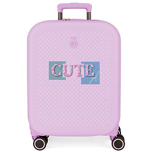 Enso Cute girl Maleta de cabina Morado 40x55x20 cms Rígida ABS Cierre TSA integrado 37L 3,22 kgs 4 Ruedas dobles Equipaje de Mano