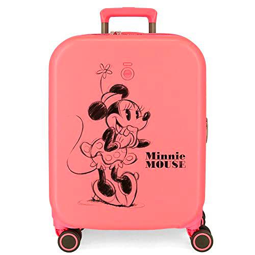 Disney Minnie Happiness Maleta de cabina Rosa 40x55x20 cms Rígida ABS Cierre TSA integrado 37L 3,22 kgs 4 Ruedas dobles Equipaje de Mano