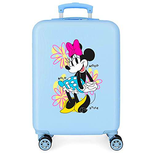 Disney Minnie Bold Maleta de Cabina Azul 38x55x20 cms Rígida ABS Cierre de combinación Lateral 35L 2 kgs 4 Ruedas Dobles Equipaje Mano