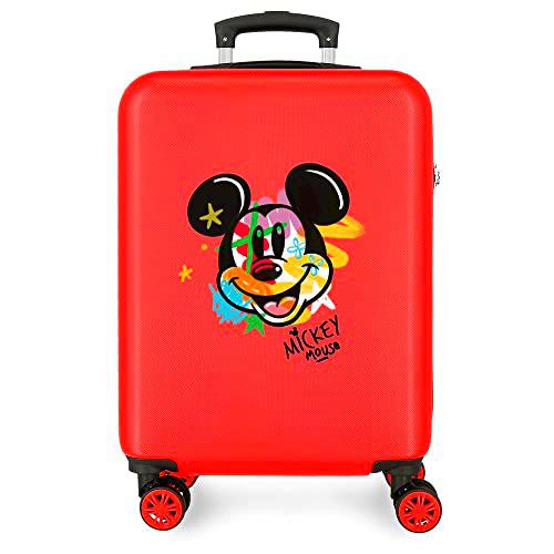 Disney Have a Good Time Mickey Street Spray Maleta de Cabina Rojo 38x55x20 cms Rígida ABS Cierre de combinación Lateral 35L 2 kgs 4 Ruedas Dobles Equipaje Mano