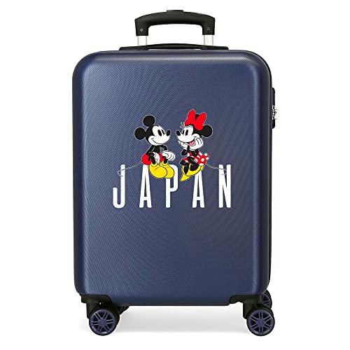 Disney Mickey &amp; Minnie Trip to Japan Maleta de Cabina Azul 38x55x20 cms Rígida ABS Cierre de combinación Lateral 35L 2 kgs 4 Ruedas Dobles Equipaje Mano