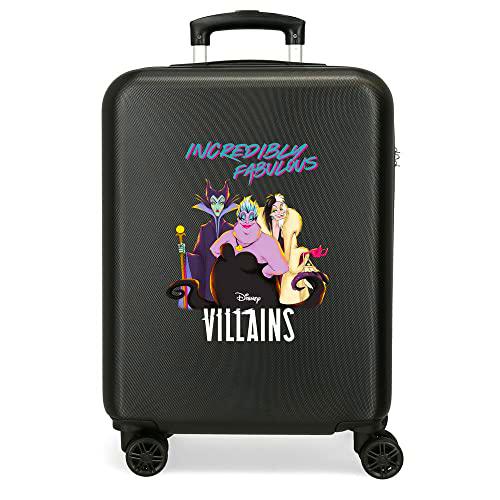 Disney Villains Incredibly Fabulous Maleta de Cabina Negro 38x55x20 cms Rígida ABS Cierre de combinación Lateral 35L 2 kgs 4 Ruedas Dobles Equipaje Mano