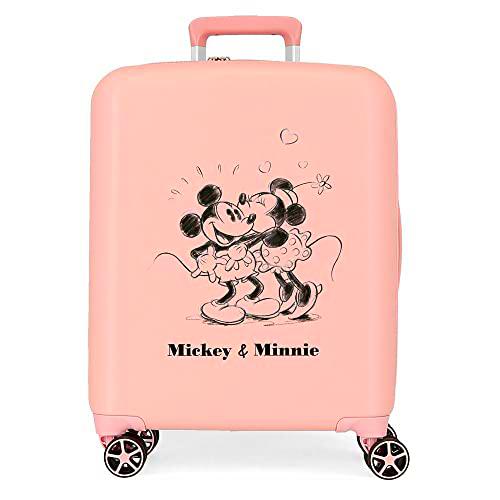 Disney Mickey &amp; Minnie Kisses Maleta de Cabina Nude 40x55x20 cms Rígida ABS Cierre TSA Integrado 38,4L 2,82 kgs 4 Ruedas Dobles Equipaje Mano