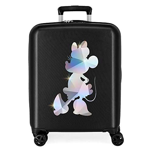 Disney 100 Special Shine Mickey Silver Maleta de Cabina Negro 40x55x20 cms Rígida ABS Cierre TSA Integrado 38,4L 2,82 kgs 4 Ruedas Dobles Equipaje Mano