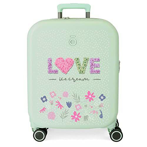 Enso Love Ice Cream Maleta de Cabina Verde 40x55x20 cms Rígida ABS Cierre TSA Integrado 37L 2,74 kgs 4 Ruedas Dobles Equipaje Mano