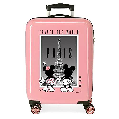 Disney Mickey y Minnie Travel The World Paris Maleta de Cabina Nude 38x55x20 cms Rígida ABS Cierre de combinación Lateral 34L 2 kgs 4 Ruedas Dobles Equipaje Mano