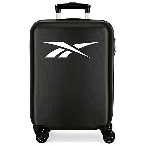 Reebok Portland Maleta de Cabina Negro 38x55x20 cms Rígida ABS Cierre de combinación Lateral 34L 2 kgs 4 Ruedas Dobles Equipaje Mano