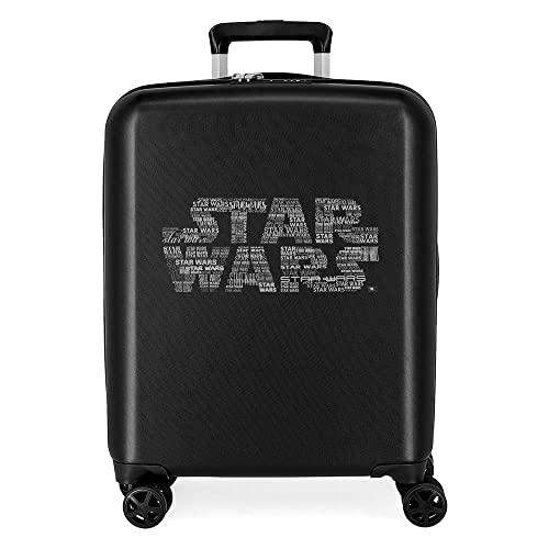 Star wars Logo Maleta de Cabina Negro 40x55x20 cms Rígida ABS Cierre TSA Integrado 38,4L 2,82 kgs 4 Ruedas Dobles Equipaje Mano