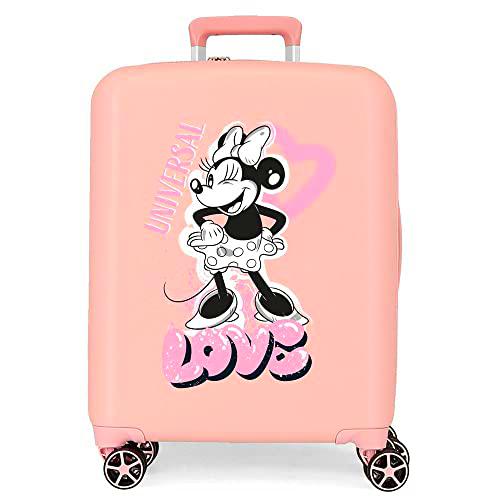 Disney Minnie Heart Maleta de Cabina Nude 40x55x20 cms Rígida ABS Cierre TSA Integrado 38,4L 2,82 kgs 4 Ruedas Dobles Equipaje Mano