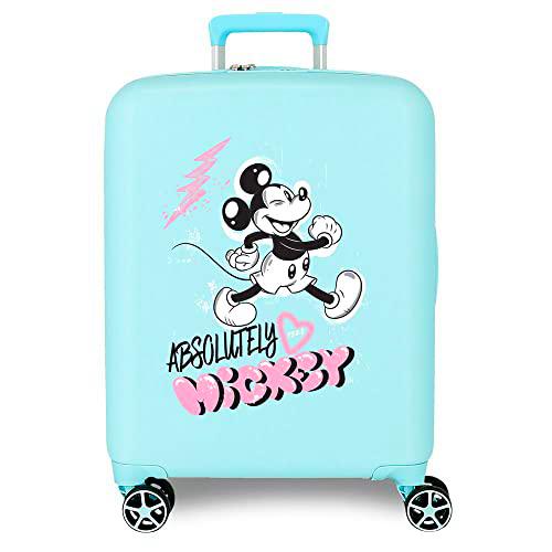 Disney Mickey Friendly Maleta de Cabina Turquesa 40x55x20 cms Rígida ABS Cierre TSA Integrado 38,4L 2,82 kgs 4 Ruedas Dobles Equipaje Mano