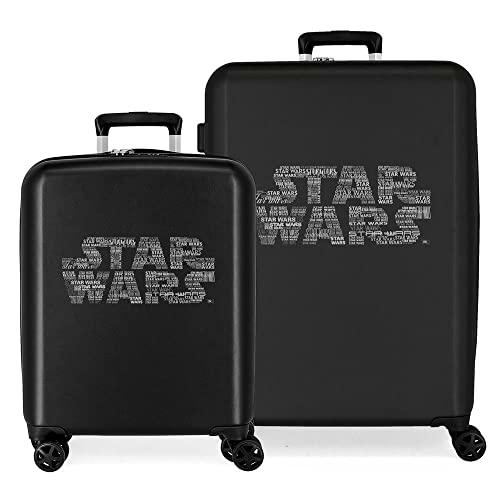 Star wars Logo Juego de Maletas Negro 55/70 cms Rígida ABS Cierre TSA Integrado 119L 6,8 kgs 4 Ruedas Dobles Equipaje Mano