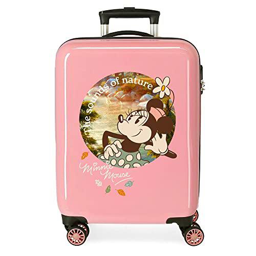 Disney Minnie The Sound of Nature Maleta de Cabina Rosa 38x55x20 cms Rígida ABS Cierre de combinación Lateral 34L 2 kgs 4 Ruedas Dobles Equipaje Mano