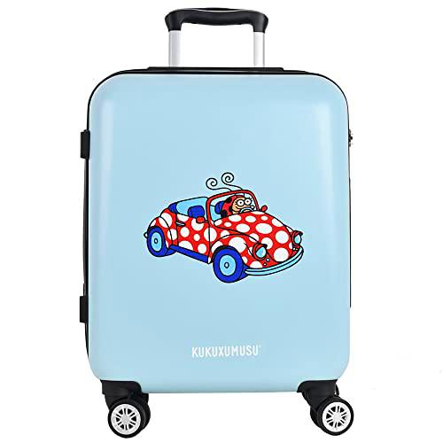 Kukuxumusu Maleta Cabina de Viaje rígida 4 Ruedas 56,5x42x21 cm azul turquesa modelo beetle kukuxumusu