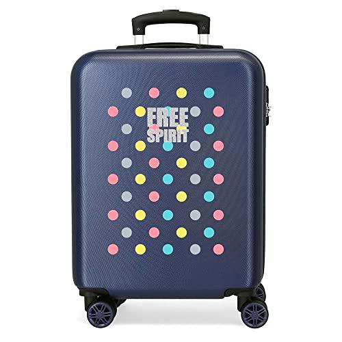 Movom Free Dots Maleta de Cabina 38 x 55 x 20 cm Rígida ABS Cierre combinación 34 L 2.6 Kg 4 Ruedas Dobles Equipaje de Mano, Azul