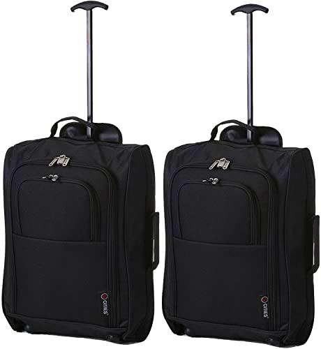 5 Cities The Valencia Collection Equipaje de Cabina Set of 2 TB023-830 Black