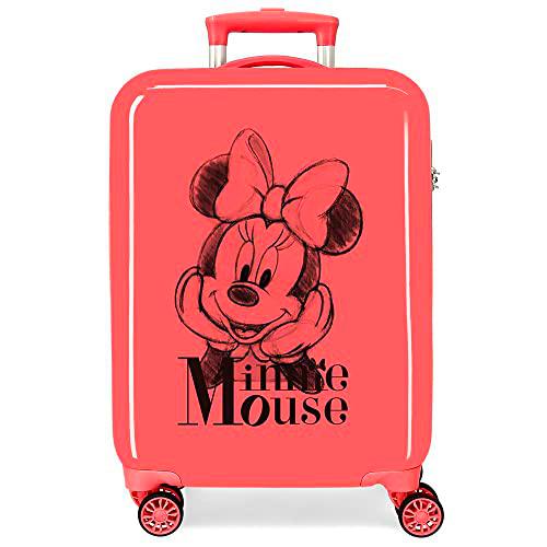 Disney Minnie in Love Maleta de Cabina Rosa 38x55x20 cms Rígida ABS Cierre de combinación Lateral 34L 2 kgs 4 Ruedas Dobles Equipaje Mano