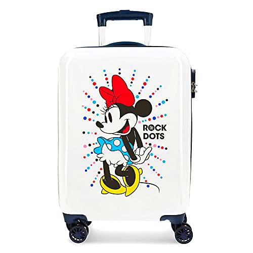 Disney Minnie Magic Maleta de cabina Blanco 37x55x20 cms Rígida ABS Cierre combinación 34L 2,6Kgs 4 Ruedas dobles Equipaje de Mano