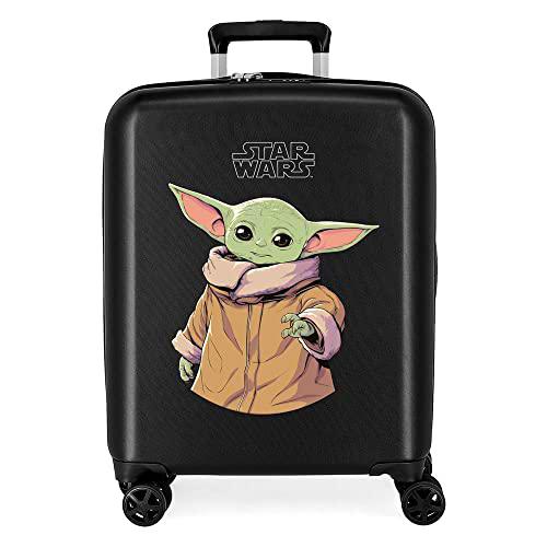 Star wars Grogu Maleta de Cabina Negro 40x55x20 cms Rígida ABS Cierre TSA Integrado 38,4L 2,82 kgs 4 Ruedas Dobles Equipaje Mano