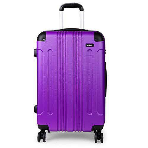 Kono Equipaje de Mano de ABS Rígida Ligera 56cm Maleta de Cabina 39L (Morado)