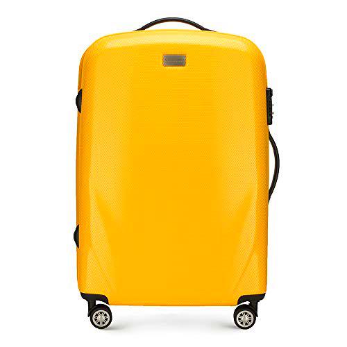 WITTCHEN Maleta - Mediana | Carcasa Dura, Material: policarbonato Estable | Amarillo | 64L | 68x46x23cm