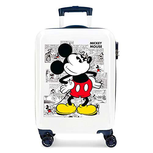 Disney Mickey Comic Maleta de Cabina Azul 38x55x20 cms Rígida ABS Cierre combinación 34L 2,6Kgs 4 Ruedas Dobles Equipaje de Mano