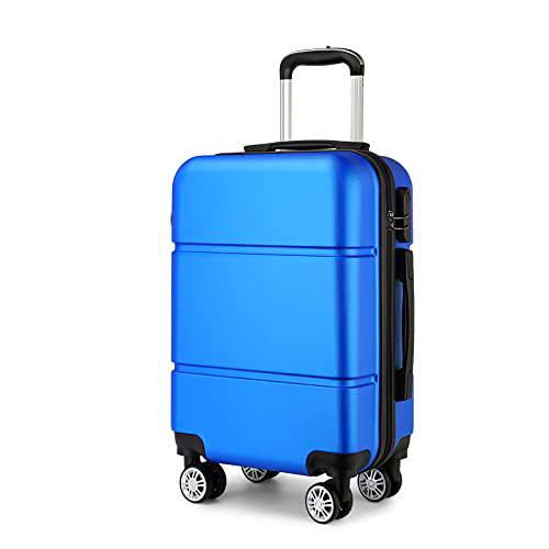 Kono 20'' Equipaje de Mano ABS Maleta de Viaje Rígida Ligera Trolley de Cabina con 4 Ruedas, 56cm, Azul