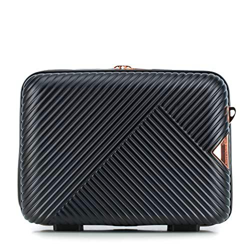 WITTCHEN Maleta de cosméticos Maleta de Viaje Equipaje de Mano Maleta de Cabina Maleta rígida de policarbonato Cerradura de combinación GL Style Line Neceser Negro