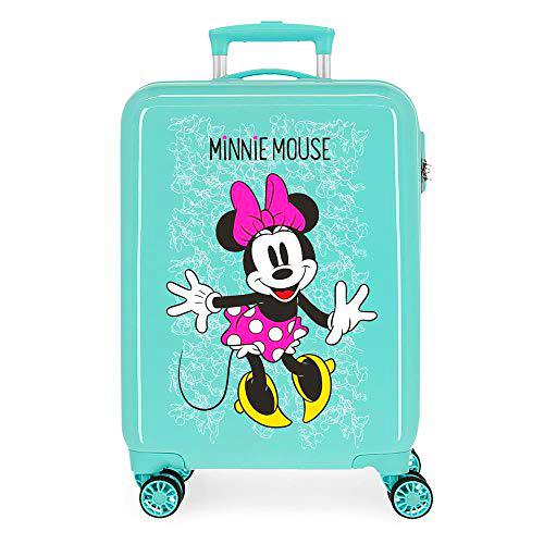 Disney Minnie Enjoy The Day Maleta de Cabina Verde 40x55x20 cms Rígida ABS Cierre combinación 34L 2,8Kgs 4 Ruedas Dobles Equipaje de Mano