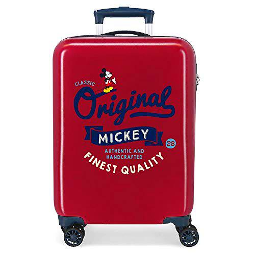 Disney Mickey Original Maleta de Cabina Rojo 38x55x20 cms Rígida ABS Cierre de combinación Lateral 34L 2 kgs 4 Ruedas Dobles Equipaje de Mano