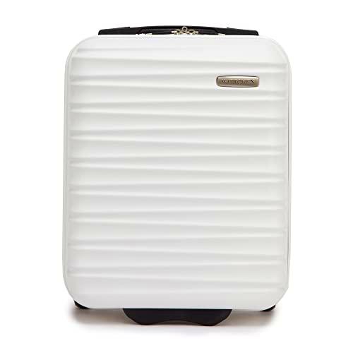 WITTCHEN Maleta de Viaje Equipaje de Mano Maleta de Cabina Maleta de ABS con 4 Ruedas giratorias Cerradura de combinación Asa telescópica Groove Line Tamaño XS Blanco