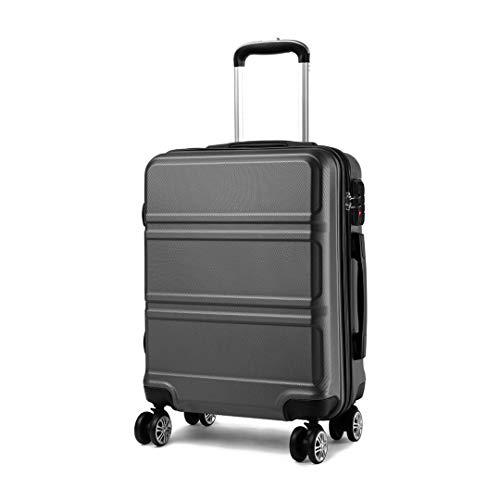 Kono Maletas de Viaje Mediana Rígida ABS 65cm Maleta Mediana Equipaje de Mano con 4 Ruedas y Cerradura de Combinación TSA 65x41x26cm (M, Gris)