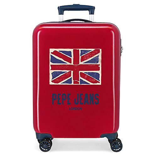 Pepe Jeans Andy Maleta de Cabina Rojo 38x55x20 cms Rígida ABS Cierre combinación 34L 2,6Kgs 4 Ruedas Dobles Equipaje de Mano