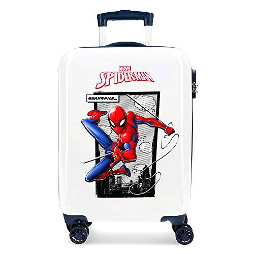 Marvel Spiderman Action Maleta de Cabina Azul 37x55x20 cms Rígida ABS Cierre combinación 34L 2,6Kgs 4 Ruedas Dobles Equipaje de Mano