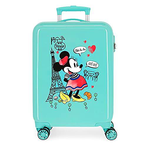 Disney Minnie Around The World Maleta de Cabina Azul 38x55x20 cms Rígida ABS Cierre de combinación Lateral 34 2 kgs 4 Ruedas Dobles Equipaje de Mano